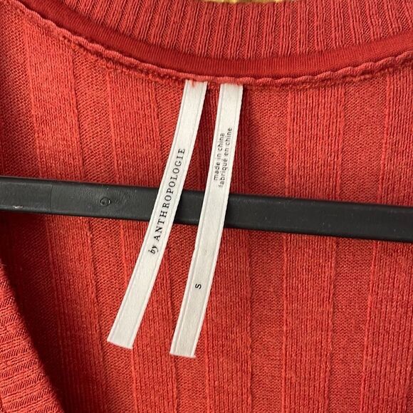 Anthropologie Elsa Ribbed Maxi Sweater Dress Orange Rust S - Picture 8 of 10